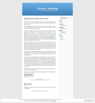 Sltnet's Weblog | Just another WordPress.com weblog Sltnet's Weblog | Just another WordPress.com weblog