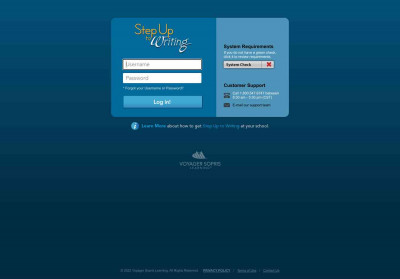 Step Up to Writing Login Page Step Up to Writing Login Page