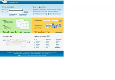 Home FAQ About Log in Subscribe now 30-day free trial - Quia Home FAQ About Log in Subscribe now 30-day free trial - Quia