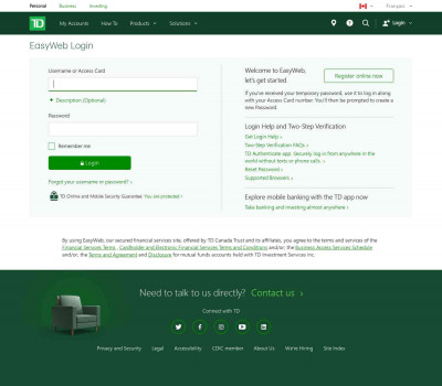 EasyWeb Login - TD Bank EasyWeb Login - TD Bank