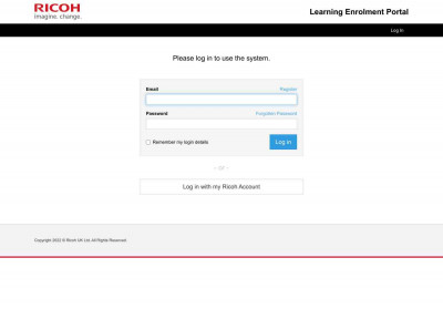 Learning Enrolment Portal - Ricoh UK Learning Enrolment Portal - Ricoh UK
