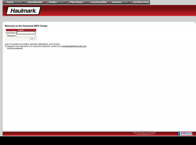 Log In - Haulmark Log In - Haulmark