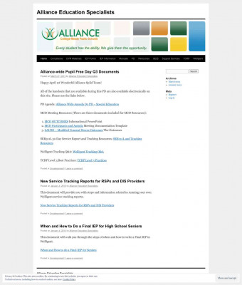 IEP Support Section - Alliance Education Specialists IEP Support Section - Alliance Education Specialists
