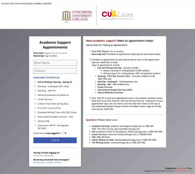 Academic Support Appointments Academic Support Appointments