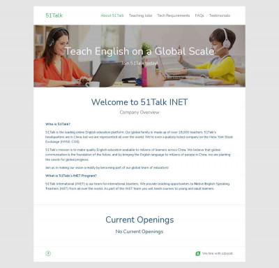 Online ESL Teaching Jobs @ 51Talk INET Online ESL Teaching Jobs @ 51Talk INET