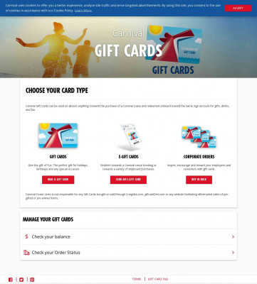 Terms and Conditions - Carnival Gift Cards Terms and Conditions - Carnival Gift Cards