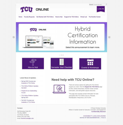 Logging In and Logging Out of TCU Online Logging In and Logging Out of TCU Online