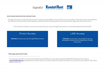 LMS Access - DigitalEd logo Kendall Hunt logo LMS Access - DigitalEd logo Kendall Hunt logo