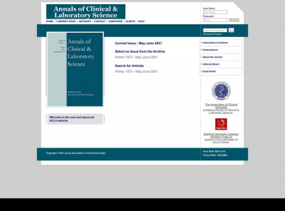 Annals of Clinical & Laboratory Science Annals of Clinical & Laboratory Science