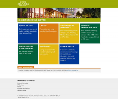 HSS Bookings - Oxford Brookes University HSS Bookings - Oxford Brookes University