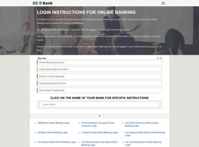 Carolina Alliance Bank Online Banking Login - CC Bank Carolina Alliance Bank Online Banking Login - CC Bank