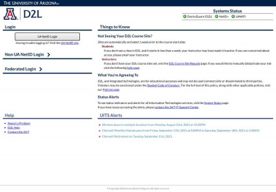 University of Arizona - D2L(Desire2Learn) University of Arizona - D2L(Desire2Learn)