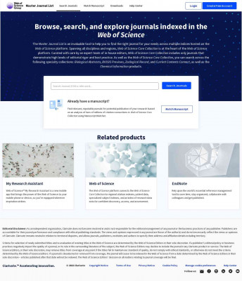 Web of Science Master Journal List - Search - Clarivate Web of Science Master Journal List - Search - Clarivate
