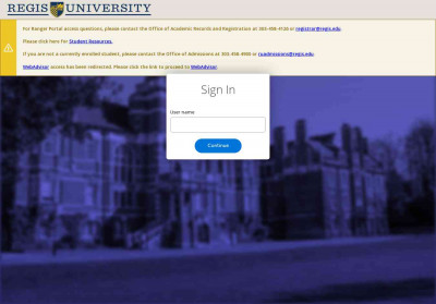 Sign In - Regis Student Sign In - Regis Student