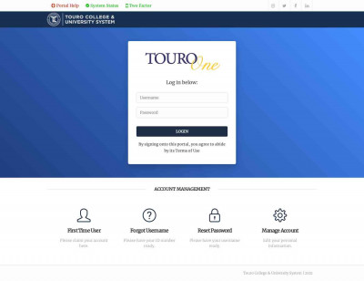 TouroOne Portal - Touro College TouroOne Portal - Touro College
