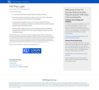 HR Pay : Sign In | The University of Kansas HR Pay : Sign In | The University of Kansas
