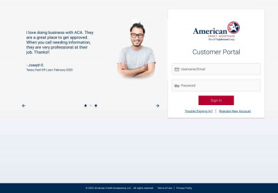 ACA Customer Portal - Login - American Credit Acceptance ACA Customer Portal - Login - American Credit Acceptance