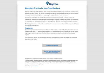 Mandatory Training for Non-Team Members - BayCare LMS Mandatory Training for Non-Team Members - BayCare LMS