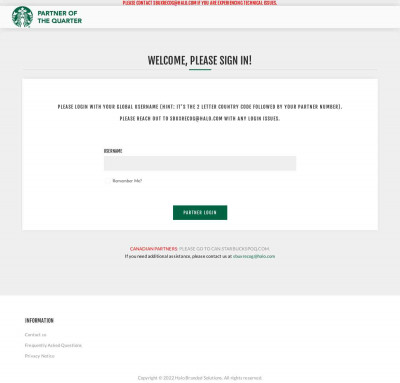 Starbucks Partner of the Quarter. Login Starbucks Partner of the Quarter. Login