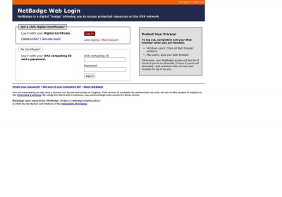 NetBadge Login - The University of Virginia NetBadge Login - The University of Virginia