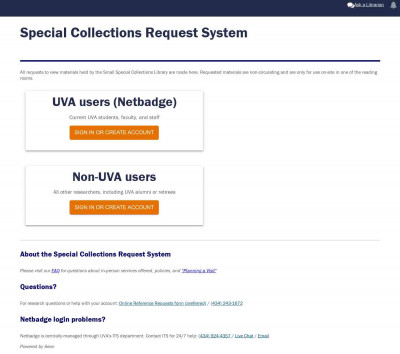 Registration and Request System Registration and Request System