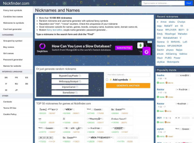 Names and nicknames for Zingy - Nickfinder.com Names and nicknames for Zingy - Nickfinder.com