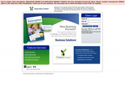 Harland Clarke™ – Client Access Login Harland Clarke™ – Client Access Login