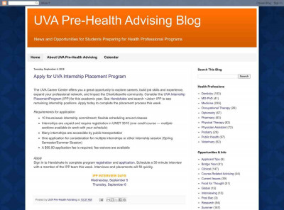 CAVlink postings - UVA Pre-Health Advising Blog CAVlink postings - UVA Pre-Health Advising Blog