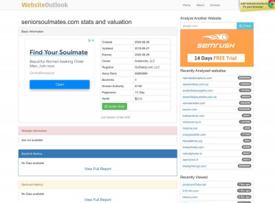 Seniorsoulmates : Website stats and valuation Seniorsoulmates : Website stats and valuation