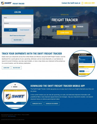 Welcome to the Swift Freight Tracker Welcome to the Swift Freight Tracker