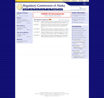 Regulatory Commission of Alaska - Entity: ACS-AN Regulatory Commission of Alaska - Entity: ACS-AN