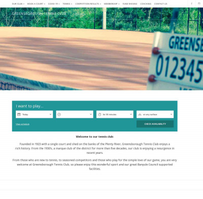 webBooking project - Greensborough Tennis Club webBooking project - Greensborough Tennis Club