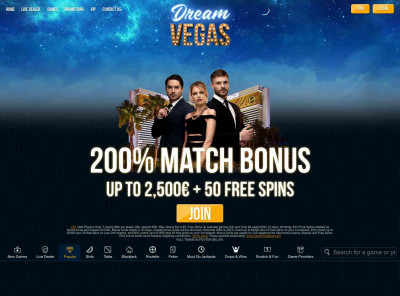 Dream Vegas - Online Casino - 200% Match Bonus Dream Vegas - Online Casino - 200% Match Bonus