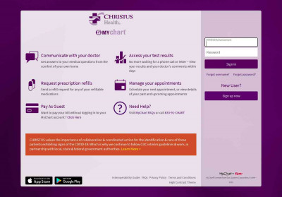 CHRISTUS MyChart - Login Page CHRISTUS MyChart - Login Page
