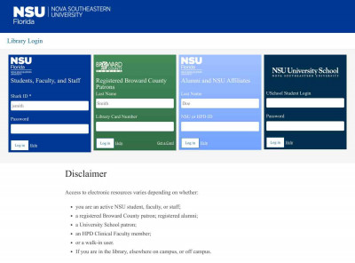 Library Login - Nova Southeastern University Libraries Library Login - Nova Southeastern University Libraries