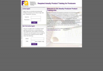 Fidelity and Guaranty Life - Agent Training: Login Fidelity and Guaranty Life - Agent Training: Login