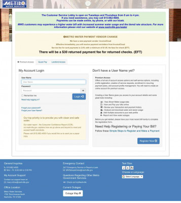 Nashville Metro Water :: My Account Login Nashville Metro Water :: My Account Login
