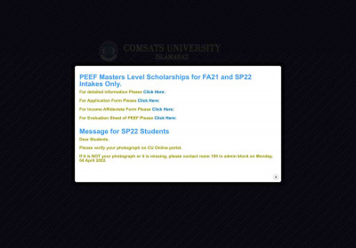 COMSIS :: Student Login COMSIS :: Student Login