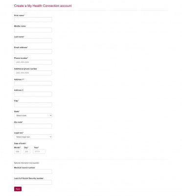 Create a My Health Connection account Create a My Health Connection account