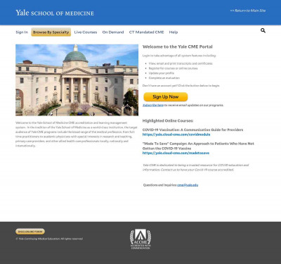 Yale Continuing Medical Education Continuing Education ... Yale Continuing Medical Education Continuing Education ...