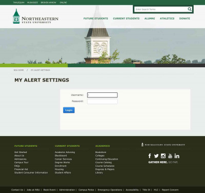 Northeastern State University: User Log In Northeastern State University: User Log In