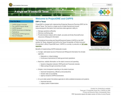 CAPPS — ERP in Texas: Accomplishments - Project ONE CAPPS — ERP in Texas: Accomplishments - Project ONE