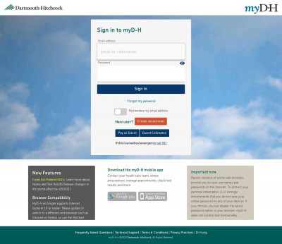myD-H | eD-H Electronic Health Record of Dartmouth-Hitchcock myD-H | eD-H Electronic Health Record of Dartmouth-Hitchcock