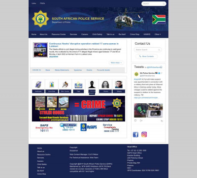 Home page of the SAPS Internet Home page of the SAPS Internet