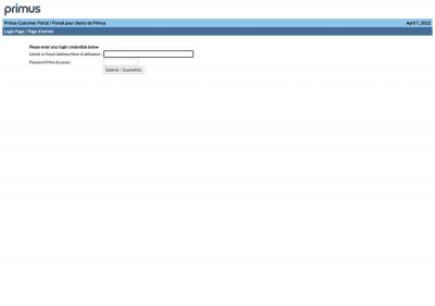 Primus Customer Portal / Portail pour clients de Primus Primus Customer Portal / Portail pour clients de Primus