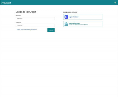 ProQuest ~ Login ProQuest ~ Login
