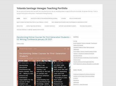 Syllabus - Yolanda Santiago Venegas Teaching Portfolio Syllabus - Yolanda Santiago Venegas Teaching Portfolio