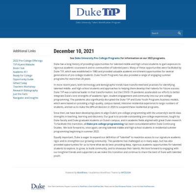 Duke TIP - Duke University Duke TIP - Duke University