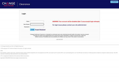 Clearance - Login - Change Healthcare Clearance - Login - Change Healthcare