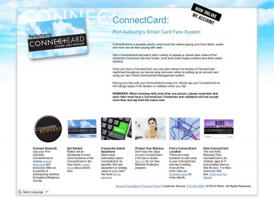Port Authority's Online ConnectCard Management system. Port Authority's Online ConnectCard Management system.